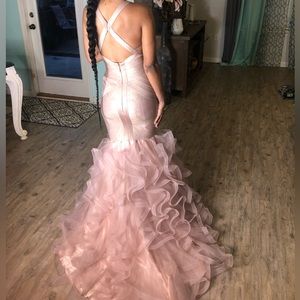 Rose gold champagne prom dress